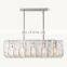 Hengzhi Medieval Vintage Geometric Pendant Crystal Glass Hanging Lighting LATTICE RECTANGULAR CHANDELIER for Hotel Living Room