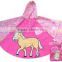 Horse Pattern Cute Pink Carry Easy Kids Rain Poncho