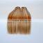 Double drawn 100% human hair honey brown weave