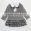 Japanese wholesale high quality cute long sleeve baby frock like school uniform fake layered design