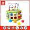 6 sides different kid goge 7 in 1 activity cube educational toys plastic shapes accessories solid wood cube wooden activity cube