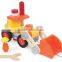 hot selling kids toys OEM kids assembling toys navvy DIY wooden truck toys for children EZ5104-1