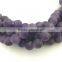2.0mm Large Hole Hot Selling Round Matte Amethyst Gemstone Loose Beads Approximate 15.5 Inch