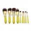 9Pcs Yellow Plastic Handle Best Price Makeup Brush Cosmetic Set