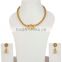 Indian Gold Plated Chain Necklace With Earrings Set For Girls/Women