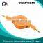 2015 Hot selling new product retractable male to male stereo audio cable for car