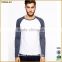 wholesale cotton 100% plain blank raglan 3/4 sleeve t shirt, custom cheap 3/4 sleeve raglan t shirts