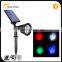 factory price adjustable long working time rgb led garden solar spot light