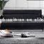 High Density Foam chrome metal black Leather office sofa set HX-S3014