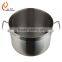 Stainless steel pot with double-ply bottom