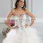 Real Picture Draped Sliver Beaded puffy princess ball gown wedding dress XYY07-400