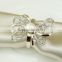 Alloy cheap napkin ring for wedding decoration bulk wholesale silver crystal pearl customize