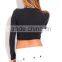 95% cotton 5% spandex ladies long sleeve crop top