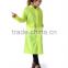 100% polyester PU PVC coating long yellow pvc raincoat outdoor workplace waterproof breathable