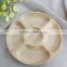 Five grid wood dried fruit tray creative sub-grid wooden tray