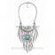 Women's Vintage Silver Exaggerated jewelry Tassels Statement Necklace