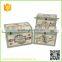 S/2 Vintage MDF handmade antique storage trunks