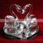Couple crystal glass swan figurine for wedding soubenirs