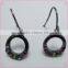 Novel Design Beautiful Pink Zircon Earring & Rhinestone Decoration Gunblack Copper Earring Set