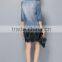 Half Sleeves Ladies Custom Lace Denim T Shirt Women's Dress 2016