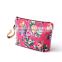2016 hot promotion mini floral canvas wallet with strap zipper design