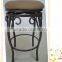 Stable iron tube chair iron chair with round wooden cover