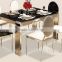 Malaysia dining room modern black glass mirrored dining table
