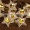 Battery Operated Warm White Christmas Wooden Star LED decorative String Light