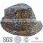 Polyester Leopard Pattern Fabric Fedora Hat