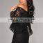 Plus Size Sexy Black Lace Off-The-Shoulder Mini Dress Short Fat Women Dress