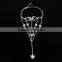 Silver Thin Chain Bracelet Women Jewelry Wrist Bracelet Chain Attached Ring Rhinestone Jewelry