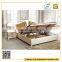 2016 modern white lacqured wood bedroom furniture sets with high glossy bed, wardrobe, dressing table and night stand