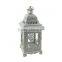 Christmas decoration white metal candle lantern with snow and deer design