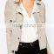 girls fashion style suede jacket beige suede jacket casual style suede jacket