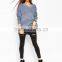 ladies blue knit sweater knitting pattern free V neck chunky tunic thin sweater