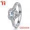 s925 sterling silver premier jewelry cubic zirconia crystal orange gemstone heart diamond wedding rings stainless steel bands