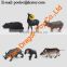 A variety of wild animals figurines