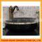 natural smooth polished black marble bathroom wash basin