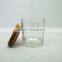 Wholesale flat bottom glass candle jars with sealed bamboo lids