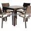 5 Pc Dining Table Set Outdoor Rattan Patio Furniture