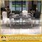 Modern hot sale marble top stainless steel frame dining table set with 6 seater