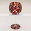red mosaic goblet candle holders