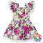 Latest Design Baby Frock Dress Floral Girls Party Dress Wholesale Boutique Baby Girl Birthday Dresses