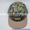 custom made design camo 5 panel snapback cap/hat