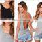 Fashion Women Summer Backless Vest Blouse Casual Sleeveless Tank Top T-Shirt