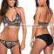 M1156 Runwaylover 2016 Ladies V-neck Stripe Split Swimsuit Bikini
