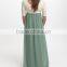 New Arrivals Maternity Dresses With Sage And Ivory Color Block Maternity Scoop Neck Maxi Dress Women Wear WD80817-1