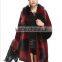 Autumn and winter new women large size loose imitation fox fur collar knitted cardigan shawl jacket