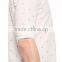 White Patterned Long Sleeve Buttonless Shirt