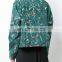 Women's Windbreak Jacket Big Side Pockets Colorful Flower Print Jacket